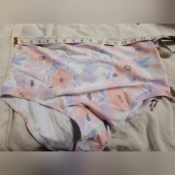 NWT MATERNITY 2 PIECE REVERSIBLE BIKINI SIDE TIE ADJUSTABLE WOMENS LARGE - Picture 8 of 9